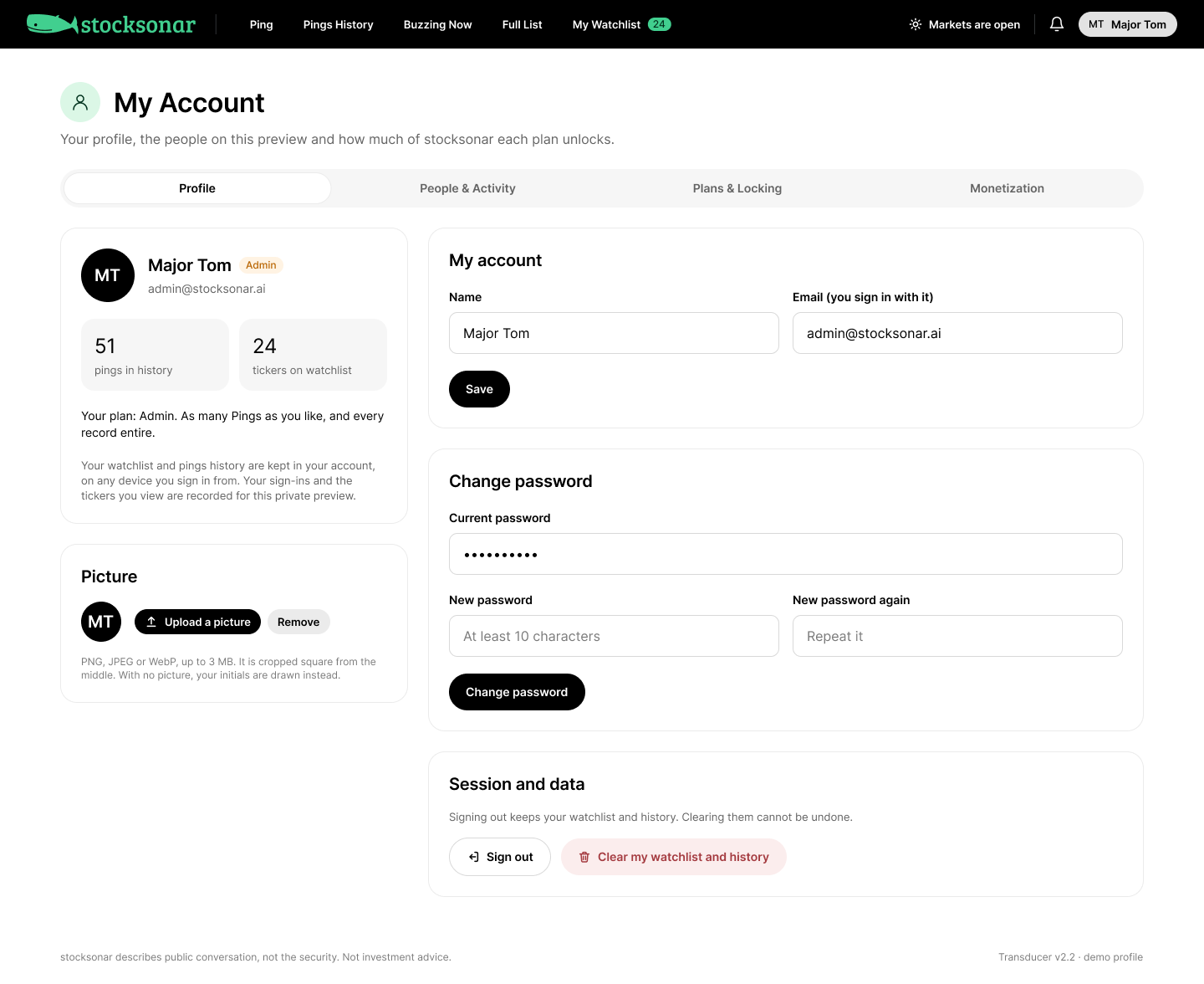 My Account — Profile
